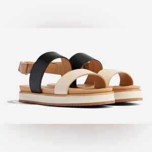 Nisolo Go-To Flatform Sandal Bone/Black Womens 9
